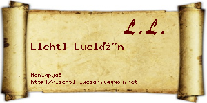 Lichtl Lucián névjegykártya